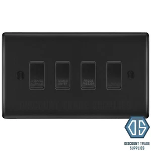 BG Matt Black 4 Gang Custom Appliance Grid Switch Panel Kitchen - Picture 1 of 1