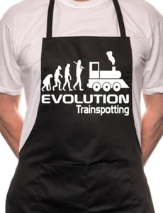 Evolution Of Trainspotting BBQ Cooking Funny Novelty Apron - Picture 1 of 4
