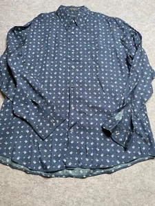 Vintage Claiborne Abstract print  button down long sleeve shirt Mens sz L Rayon - Picture 1 of 10