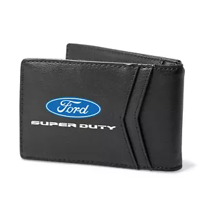 Ford Super-Duty Black PU Leather Slim RFID Resistant Bi-fold Men Wallet - Picture 1 of 7