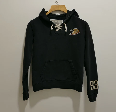 Vintage Newbury Collection NHL Anaheim Ducks Black Hoodie Girls Medium Womens XS Cover