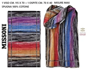 MISSONI Schwämme Set 1 Gesicht cm. 115 x 70 + 1 Gast cm. 70 x 40 Größen MAX - Bild 1 von 7