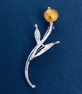 Broche broche flor cristal ámbar  - Imagen 1 de 1