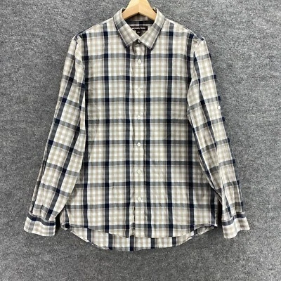 Michael Kors Shirt Men M Medium Black Plaid Button Up Collared Long Sleeve - Image 1 of 4