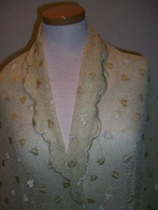 4yds IMPORTED LACE FABRIC EMBROIDERED METALLIC GOLD NET - Picture 1 of 8