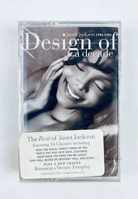 Janet Jackson Design of a Decade Cassette Tape SEALED Greatest Hits Hype Sticker - Image 1 of 3