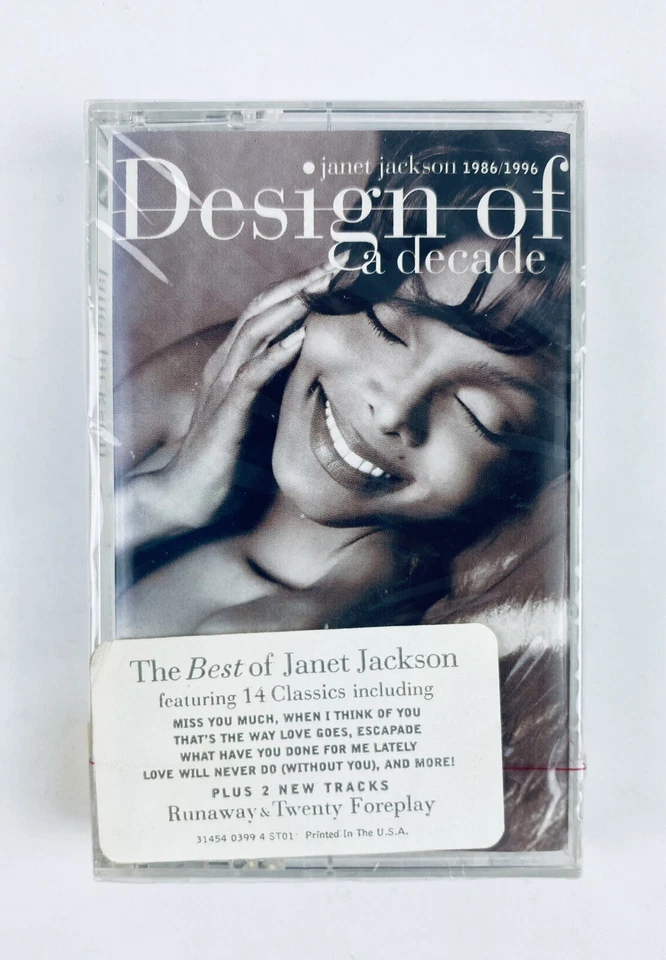 Janet Jackson Design of a Decade Cassette Tape SEALED Greatest Hits Hype Sticker - Image 1 of 3