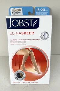 Jobst Large Beige 15-20mm Moderate Compression Stockings Ultra Sheer / New - Picture 1 of 5