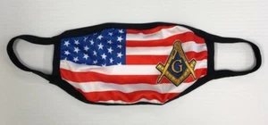 Masonic U.S. Flag Face Mask - Picture 1 of 1
