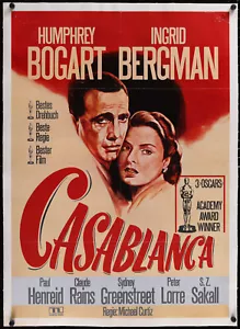 CASABLANCA Poster LINEN BACK German R72 Humphrey Bogart Ingrid Bergman ORIGNIAL - Picture 1 of 1