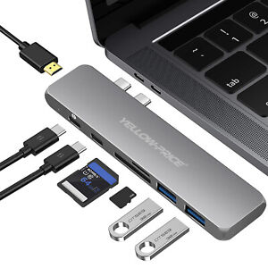 7-in-2 USB Type C Hub Adapter to 4K HDMI Thunderbolt 3 for MacBook Pro 2020 2021