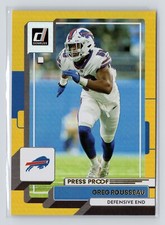 Greg Rousseau 2022 Donruss Football #118 Premium Press Proof Gold