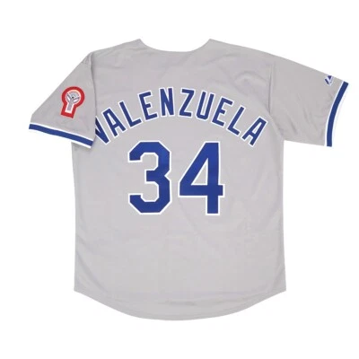 Fernando Valenzuela 1981 Los Angeles Dodgers Grey Road Jersey w/ Patch (S-3XL) - Image 1 of 4
