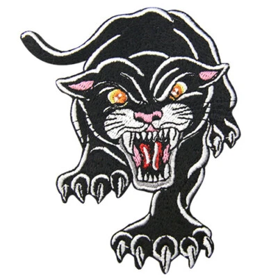 Embroidered Patches Iron Sew On transfers Badges appliques carnivorous panther - Image 1 of 4