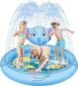 3 in 1 Sprinkler Pool for Kids 65" Inflatable Splash Pad Baby Wading Swimming - Picture 1 of 6