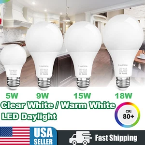 50W 90W 150W Watt Equivalent LED Light Bulb 6500K Bright Cool Daylight E26 A19 - Picture 1 of 95