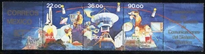 MÉXICO 1985 COMO NUEVO NH TIRA DE 3 #1388a ¡Lanzamiento del satélite Morelos!! - Imagen 1 de 2
