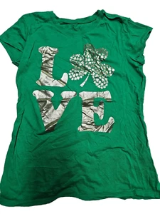 PLACE Green St. Patrick's Love Crew Neck Soft Short Sleeve T-Shirt L 10/12 - Picture 1 of 3