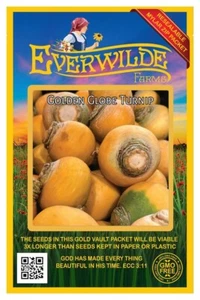 100 Golden Globe Turnip Seeds - Everwilde Farms Mylar Seed Packet - Picture 1 of 3