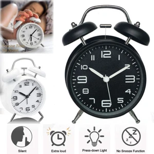 Vintage Alarm Clock Twin Bell Extra Loud Battery Analogy Backlight Bedroom home - Picture 1 of 18