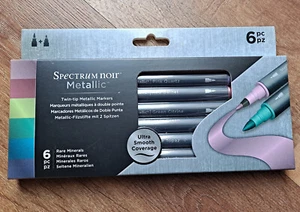 New Spectrum Noir Metallic 6 PC Rare Minerals Twin-tip Markers - Picture 1 of 2