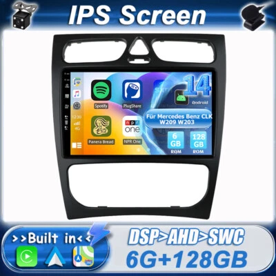 ANDROID 14 FÜR MERCEDES BENZ W203 S203 W209 AUTORADIO GPS CARPLAY WIFI DAB+128GB - Bild 1 von 4