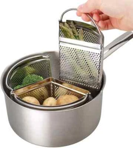 Family Kochtopf Dreifach Pfanne Teiler Trenner Set - Spart Kochplatz & Energie - Bild 1 von 8