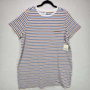 ana T-Shirt Dress Short Sleeve Striped Womens Size XL Striped Tunic Top - Picture 1 of 9