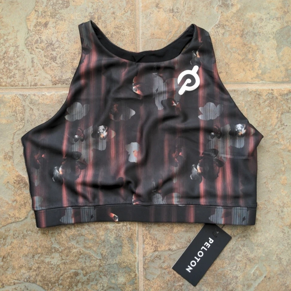 PELOTON Show Up Floral High Neck Sports Bra - Size Small -