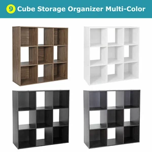 Multi-Color 9 Cube Storage Shelf Organizer Wooden Bookshelf Display Shelves - Picture 1 of 28