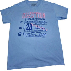 Hot Topic Led Zeppelin Blue Concert T-Shirt 100% Cotton Size L Jrs - Picture 1 of 5
