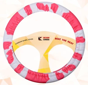 DISEÑO DE VACA ROSA Cubierta del volante TERCIOPELO EXTERIOR con carcasa interior de pvc - Imagen 1 de 1