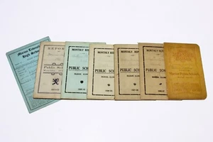 7 Antique Public School Monthly Report Cards Books 1905-1915 Marion, Illinois - Picture 1 of 5