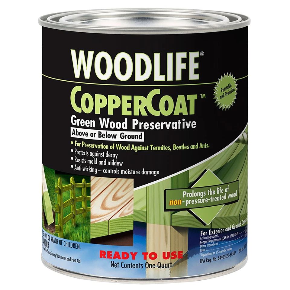 Wolman 1904A Woodlife Coppercoat Green Wood Preservative qt - Image 1 of 1