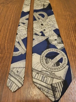 Vintage Structure 100% Silk Tie Imported Italian Fabric Gift Quality - Image 1 of 4