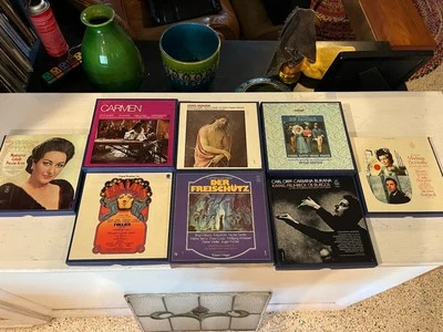 8 Vintage Mixed Lot Reel to Reel Tapes 3 3/4  Classical Opera Carmen Weber Group - Image 1 of 4