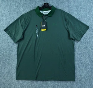 Under Armour Polo Shirt Men's XLT Green Matchplay Printed Polo Short Sleeve NWT - Picture 1 of 9