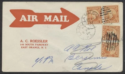 1927 Christmas Flight Cover La Malbaie PQ to Betsiamites Roessler - Изображение 1 из 2