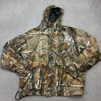 RealTree Jacket Adult X Large Brown Workwear Camo Lined Hunting Hood Coat Men* - Image 1 of 4