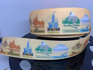 NEW 5-yards 1 inch Disneyland Icons Grosgrain Ribbon - Picture 1 of 1