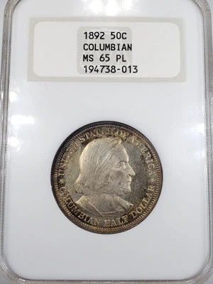 1892 Columbian Expo Commemorative Half Dollar NGC MS65PL Prooflike Old Holder  - Image 1 of 4