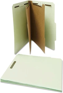 UNV10273 6-Section 2-Divider Pressboard Classification Folders - Letter, Gray/Gr - Picture 1 of 4