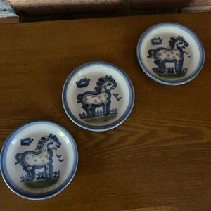 M.A. Hadley Pottery Spotted Horse 4.25” Cupcake Plate Trinket Dish Coaster - Picture 1 of 2