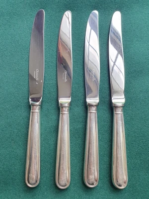 Cuchillo de mesa CHRISTOFLE ALBI X 4 cubiertos plateados Francia Foto 1 de 4