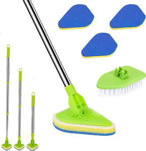 Aobuviou Long Handled Scrubbing Brush Telescopic Bathroom Tile Cleaner Brush 3 1