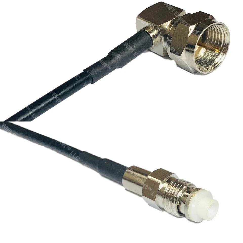 RFC100 F MALE ANGLE to FME FEMALE Coax RF Cable USA-Ship Lot - Image 1 of 1