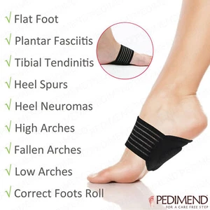 Pedimend Cushioned Arch Support for Plantar Fasciitis, Flatfoot Pain Relief - UK - Picture 1 of 14