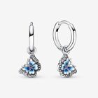 Pandora Moments S925 With CZ Blue Butterfly Hoop Earrings 290778C01