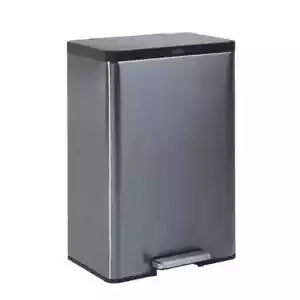 12 Gal. Charcoal Stainless Steel Metal Step-On Trash Can - Picture 1 of 8