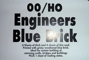 Metcalfe M0053  OO/HO Engineers Blue Brick Sheets (8) - Picture 1 of 5